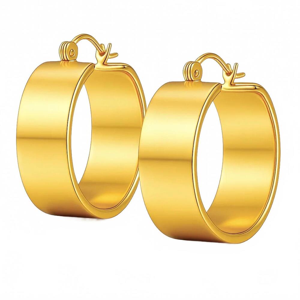 NEW ELLIE VAIL women's lia wide hoop earring in gold